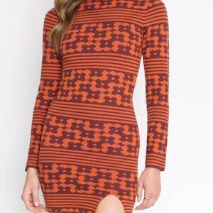 4SI3NNA Long Sleeve Mock Turtleneck Dress Size L AS SEEN ON BRAVO!